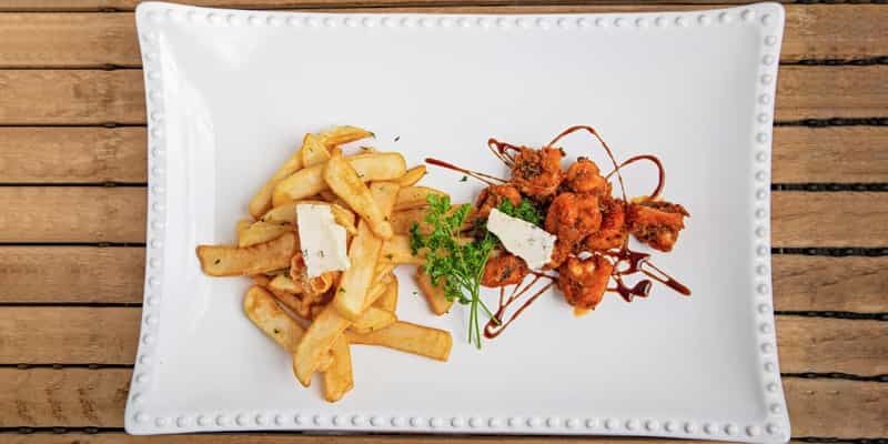 Buffalo Shrimp w/ Bleu Steak Fries